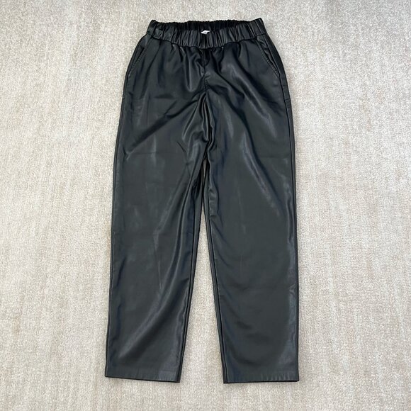 3 for $6 Lisadnyc The Drop Vegan Leather Crop Black Pants M - Picture 1 of 10